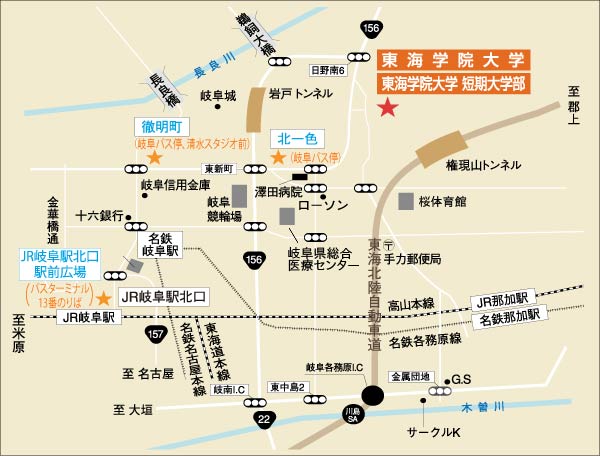 岐阜駅方面地図